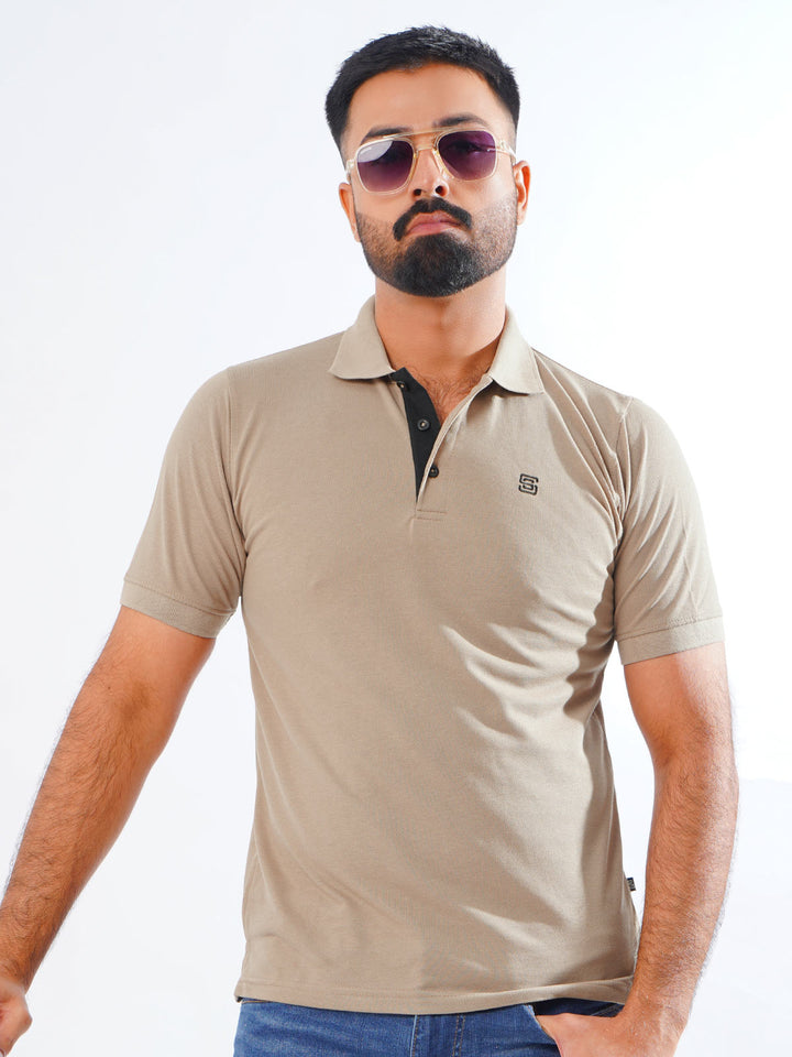 Stone Half Sleeves Designer Polo T-Shirt (POLO-770)