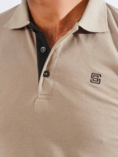 Stone Half Sleeves Designer Polo T-Shirt (POLO-770)