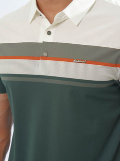 Multi Color Striped Spandex Polo T-Shirt (POLO-775)