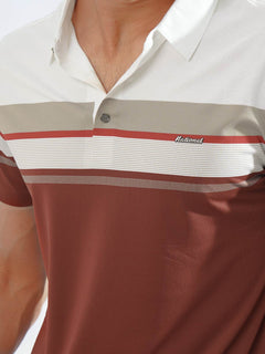 Multi Color Striped Spandex Polo T-Shirt (POLO-776)