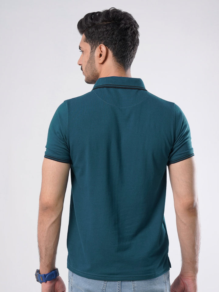 Poseidon Plain Contrast Tipping Half Sleeves Polo T-Shirt (POLO-784)