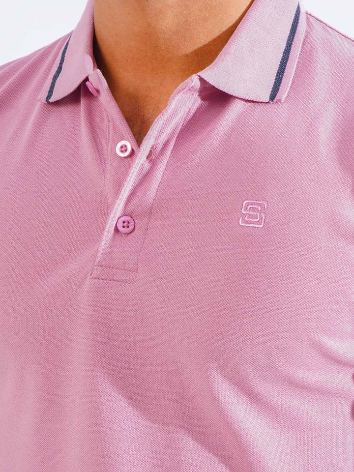 Mauve Orchid Classic Half Sleeves Cotton Polo T-Shirt (POLO-823)