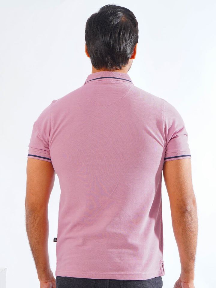 Mauve Orchid Classic Half Sleeves Cotton Polo T-Shirt (POLO-823)