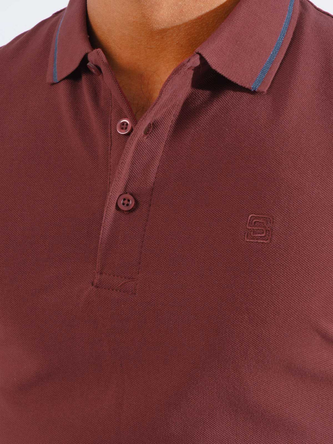 Maroon Classic Half Sleeves Cotton Polo T-Shirt (POLO-825)