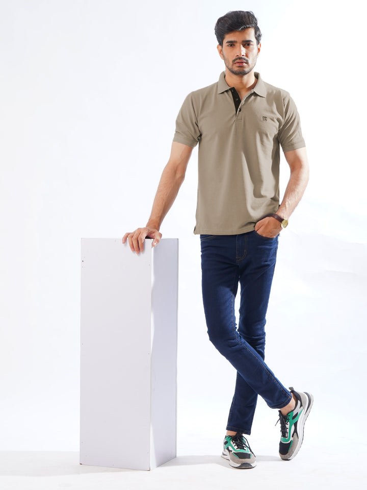 Stone Half Sleeves Designer Polo T-Shirt (POLO-836)