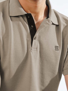 Stone Half Sleeves Designer Polo T-Shirt (POLO-836)