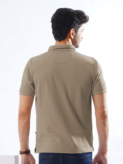 Stone Half Sleeves Designer Polo T-Shirt (POLO-836)