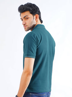 Poseidon Plain Contrast Tipping Half Sleeves Polo T-Shirt (POLO-842)