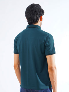 Poseidon Plain Contrast Tipping Half Sleeves Polo T-Shirt (POLO-856)