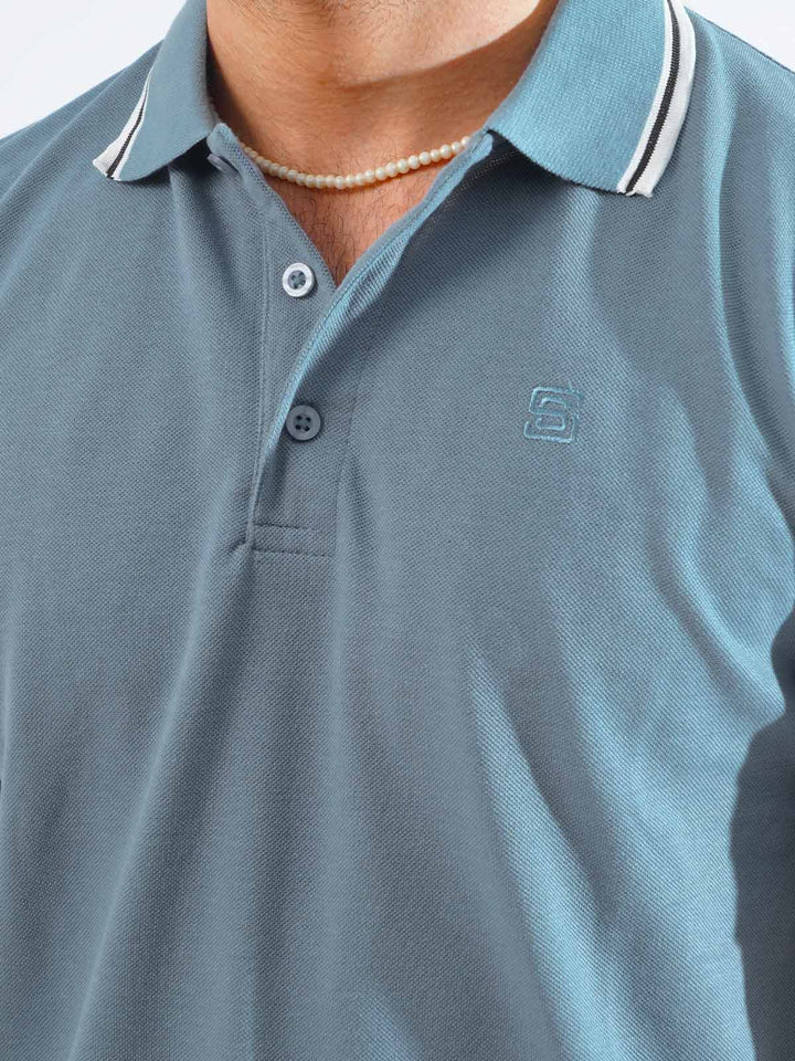 Citadel Plain Contrast Tipping Half Sleeves Polo T-Shirt (POLO-870)