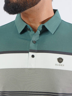 Green & Grey Spandex Polo T-Shirt (POLO-880)