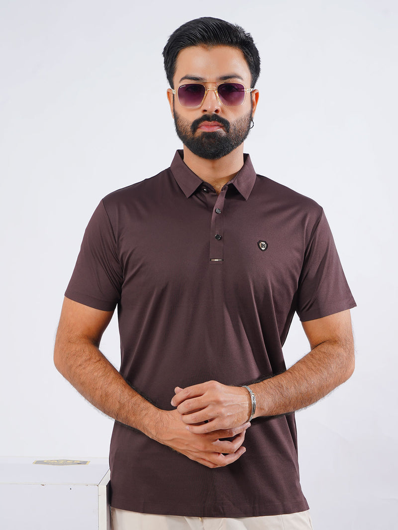 Maroon Spandex Polo T-Shirt (POLO-883)