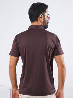 Maroon Spandex Polo T-Shirt (POLO-883)