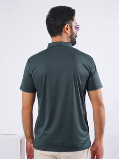 Greenish Blue Spandex Polo T-Shirt (POLO-884)