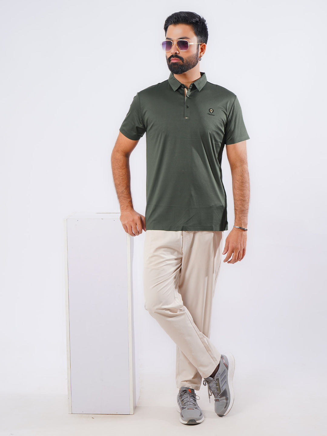 Green Spandex Polo T-Shirt (POLO-885)