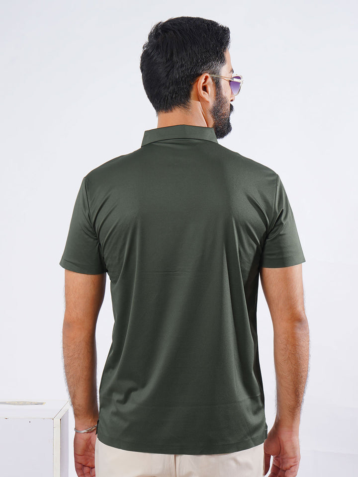 Green Spandex Polo T-Shirt (POLO-885)