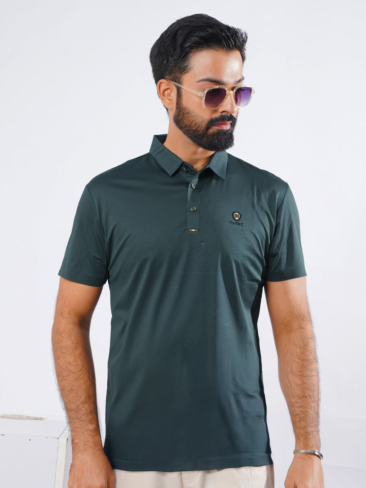 Turquise Spandex Polo T-Shirt (POLO-886)