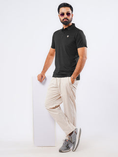 Black Spandex Polo T-Shirt (POLO-887)