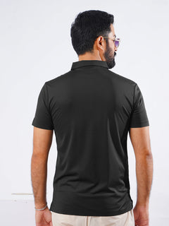 Black Spandex Polo T-Shirt (POLO-887)