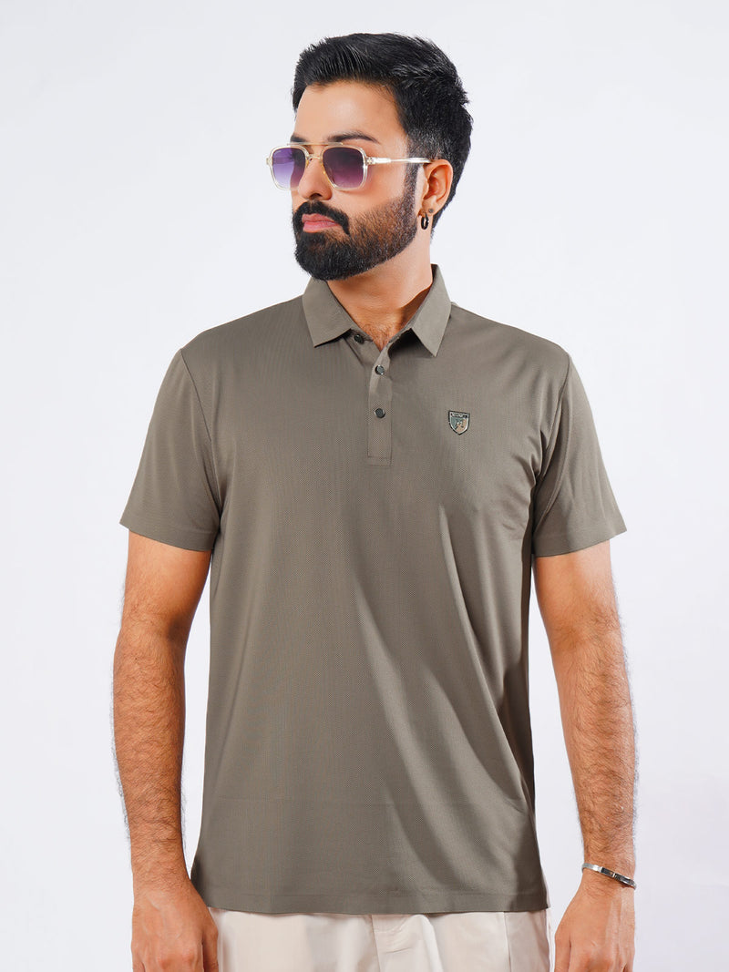 Brown Spandex Polo T-Shirt (POLO-888)