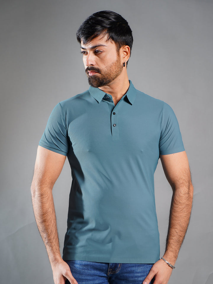 Teal Spandex Polo T-Shirt (POLO-898)