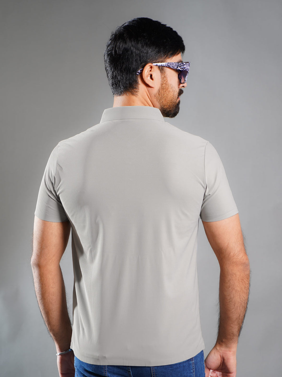 Light Grey Spandex Polo T-Shirt (POLO-899)