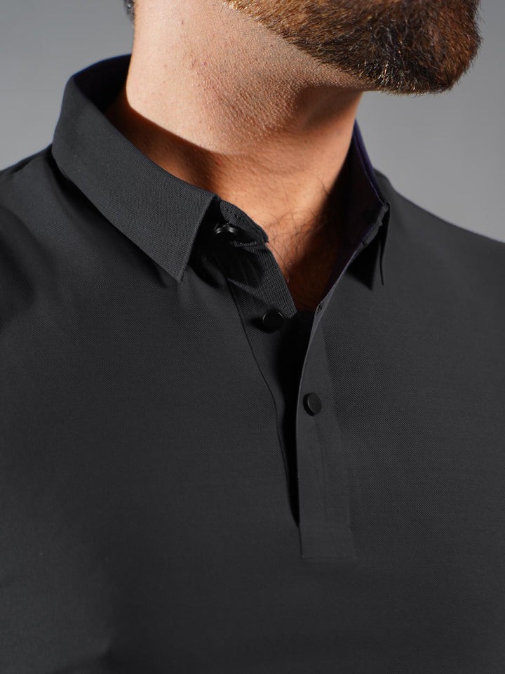 Black Spandex Polo T-Shirt (POLO-901)