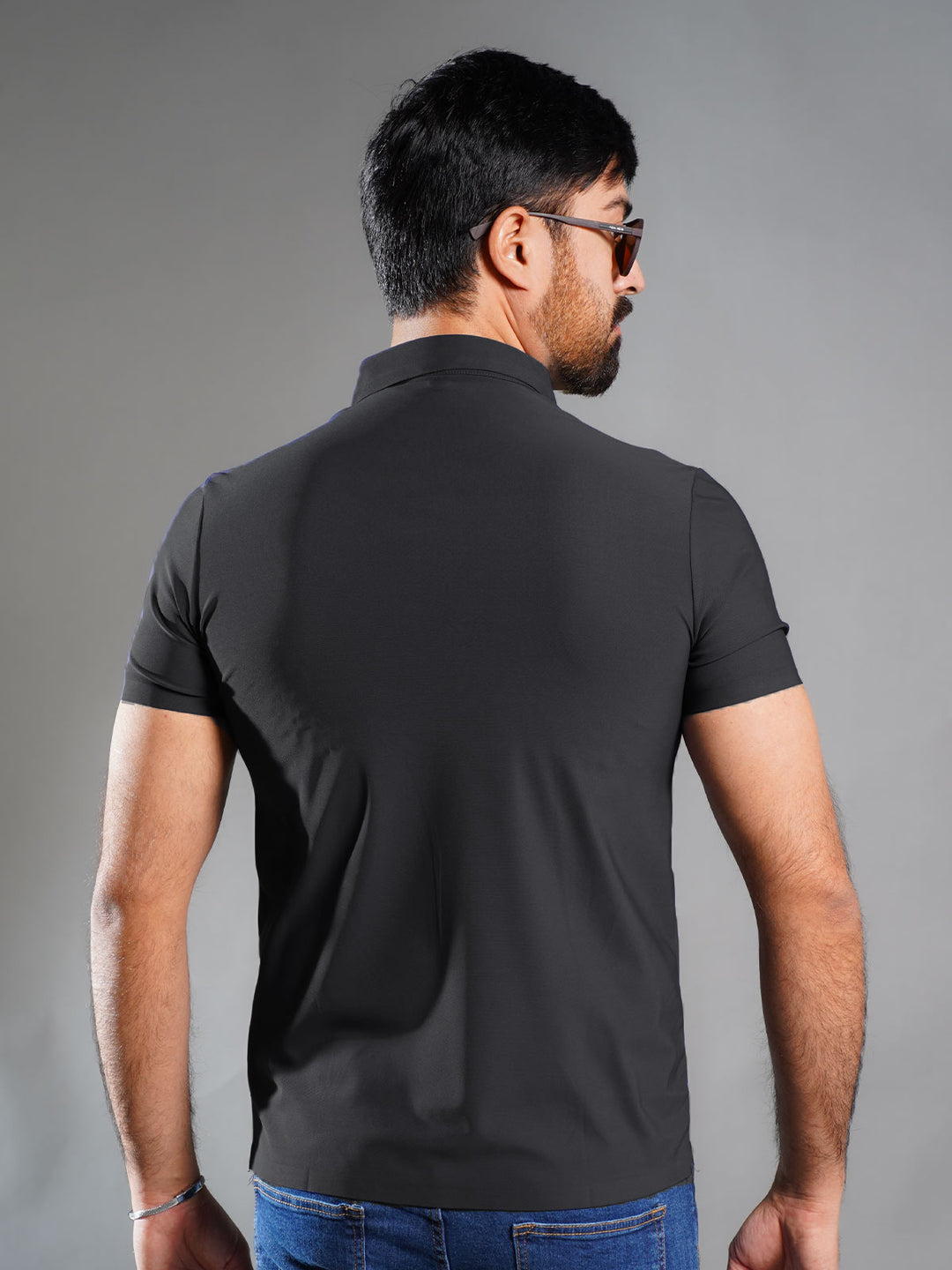 Black Spandex Polo T-Shirt (POLO-901)