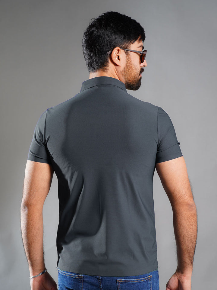 Dark Grey Spandex Polo T-Shirt (POLO-902)