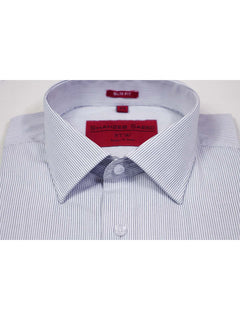 White & Grey Stripe, French Collar, Elite Edition, Men’s Formal Shirt  (RTW-1827)