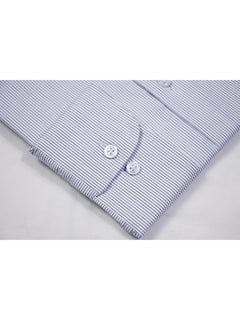 White & Grey Stripe, French Collar, Elite Edition, Men’s Formal Shirt  (RTW-1827)