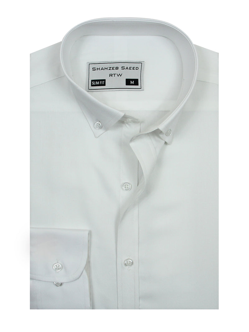 White Button Down, French Collar, Elite Edition, Men’s Formal Shirt  (RTW-1900)