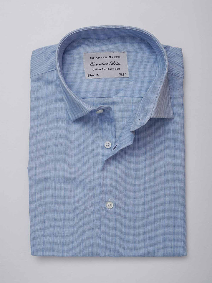 Light Blue, Elite Edition, French Collar Men’s Formal Shirt  (RTW-2512)