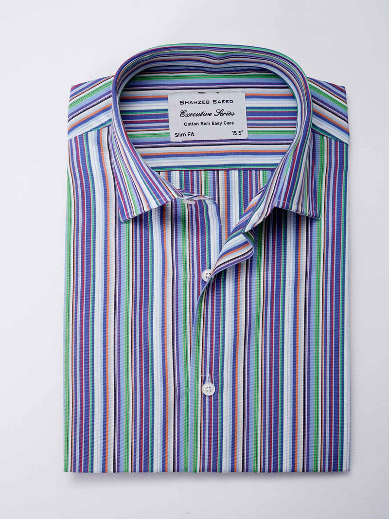 Multi Stripe, Elite Edition, French Collar Men’s Formal Shirt  (RTW-2526)