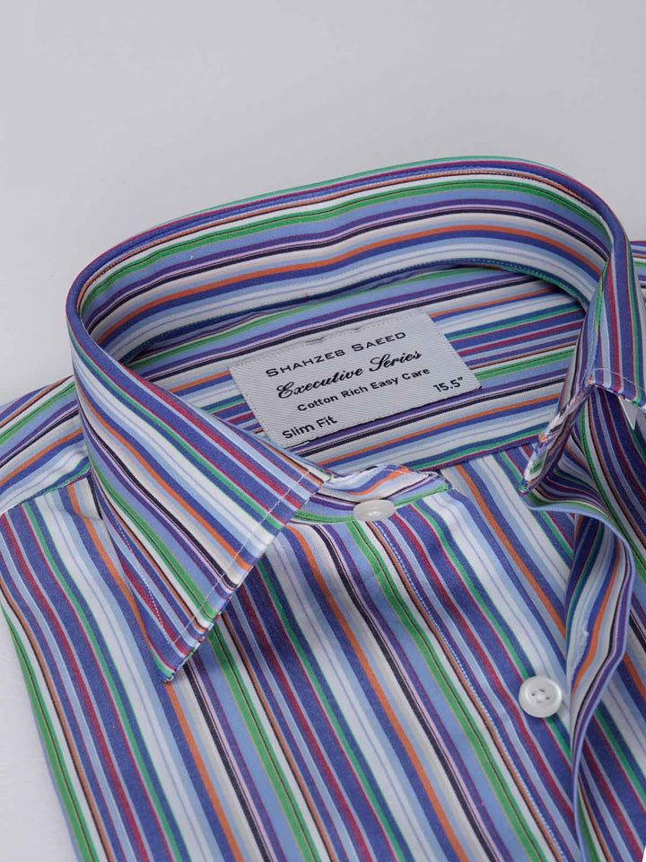 Multi Stripe, Elite Edition, French Collar Men’s Formal Shirt  (RTW-2526)