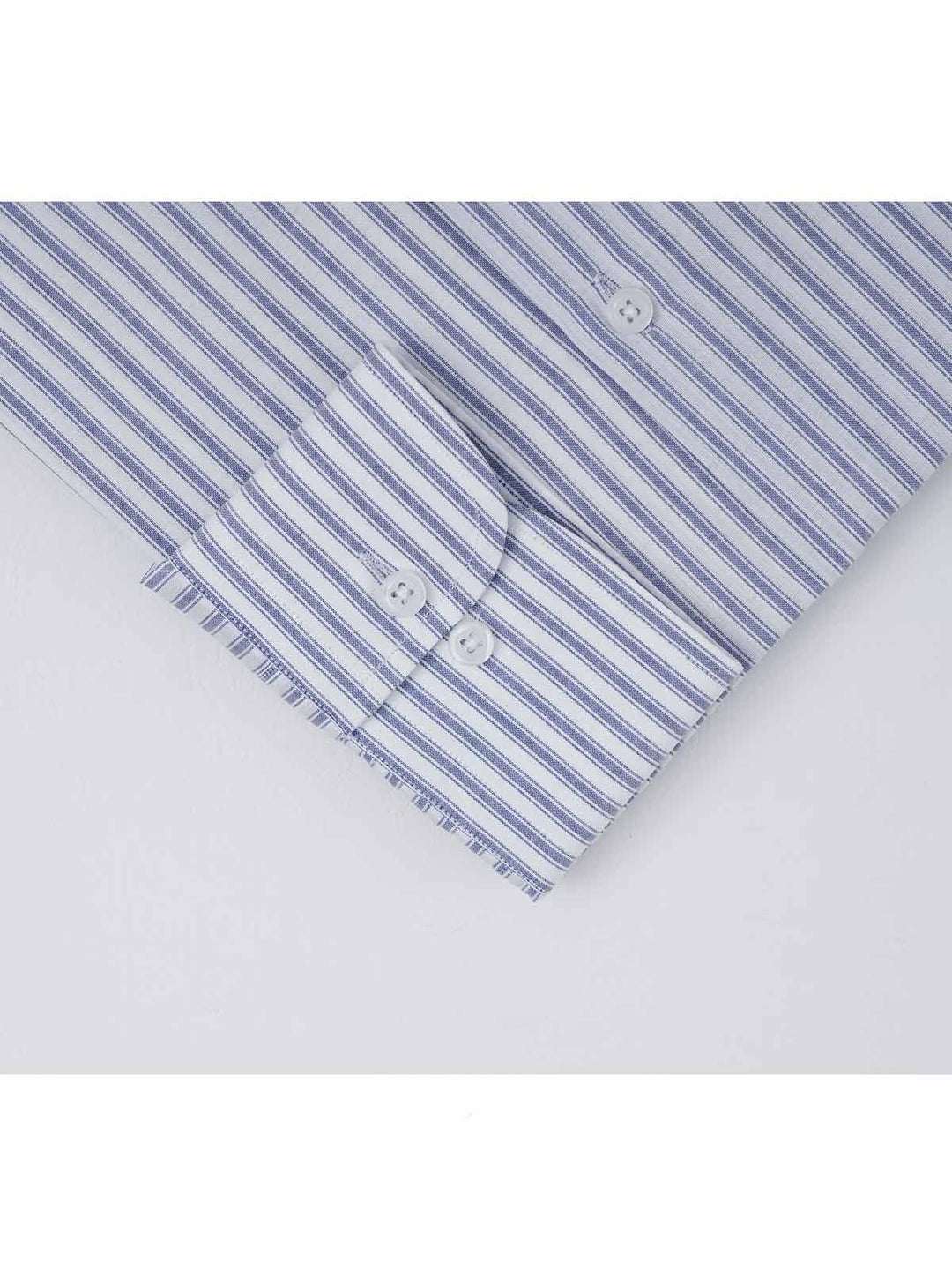 Blue & White Stripe Elite Edition, Cutaway Collar Men’s Formal Shirt  (RTW-2668)