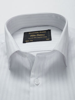 White & Pink Stripe Elite Edition, Cutaway Collar Men’s Formal Shirt  (RTW-2721)