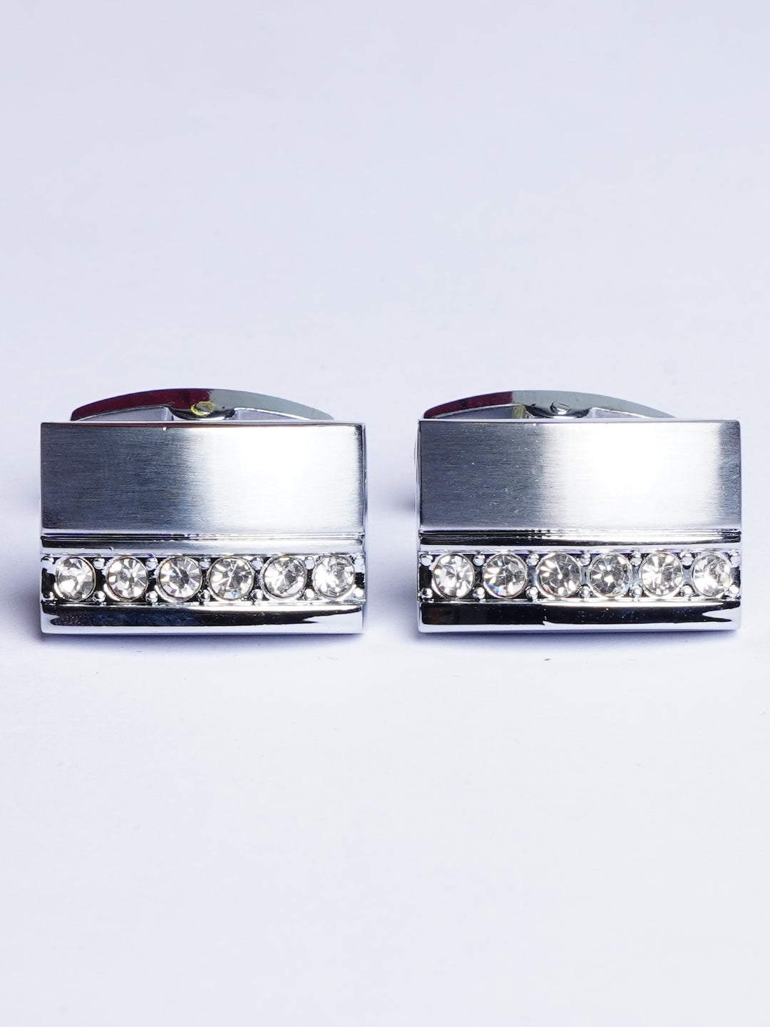 Rectangular Silver Stone Cufflink (CUFFLINK-491)