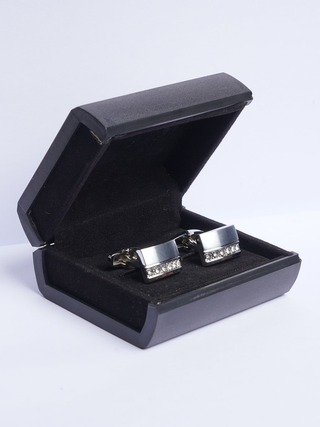 Rectangular Silver Stone Cufflink (CUFFLINK-491)