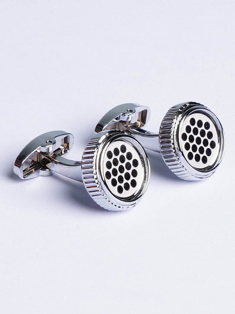 Round Honey Comb Pattern Cufflink (CUFFLINK 487)