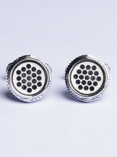 Round Honey Comb Pattern Cufflink (CUFFLINK 487)