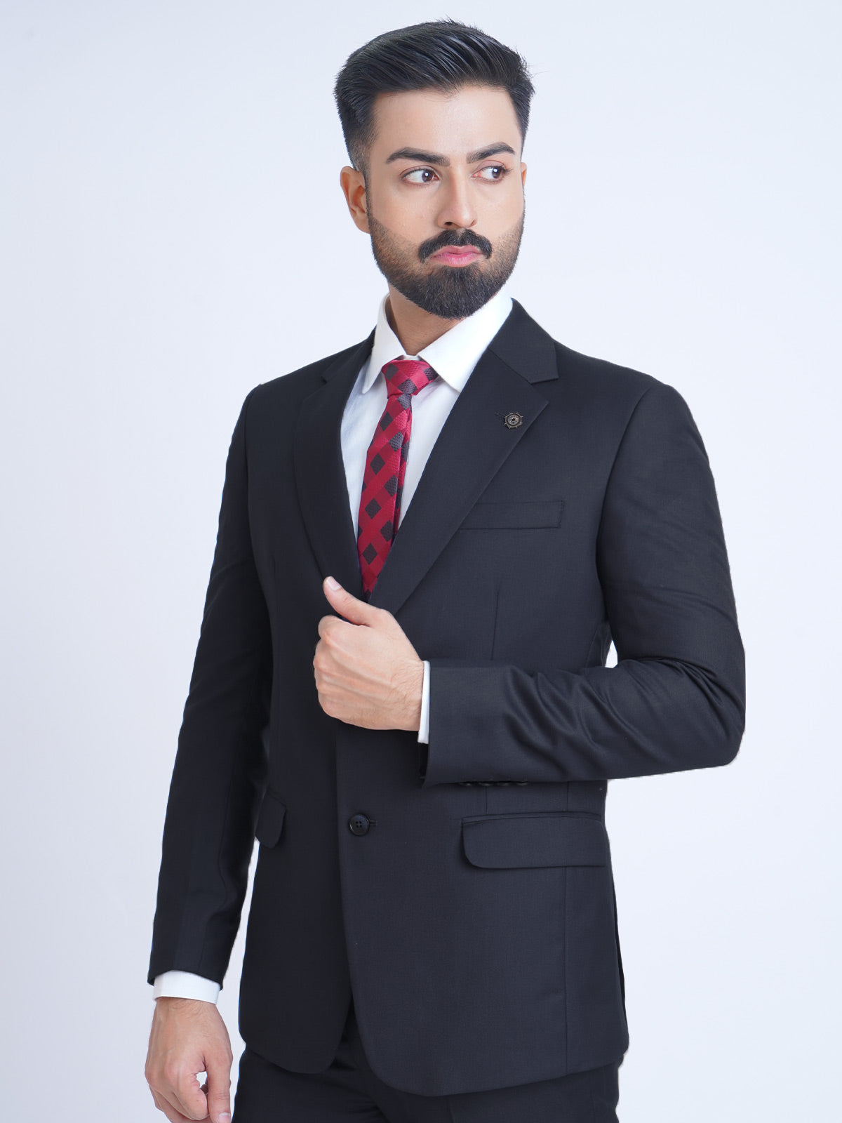 Navy Blue Self Tailored Fit Two Piece Suit (SF-016)