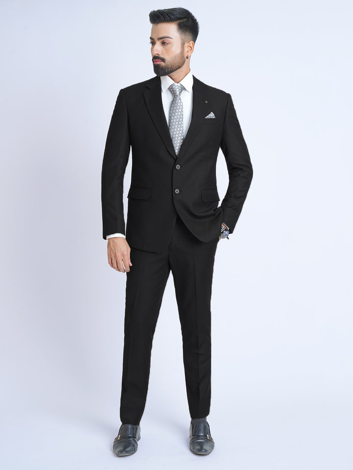 Black Self Tailored Fit Two Piece Suit  (SF-023)