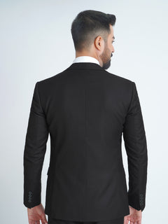Black Plain Tailored Fit Two Piece Suit  (SF-026)