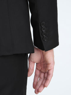 Black Plain Tailored Fit Two Piece Suit  (SF-027)