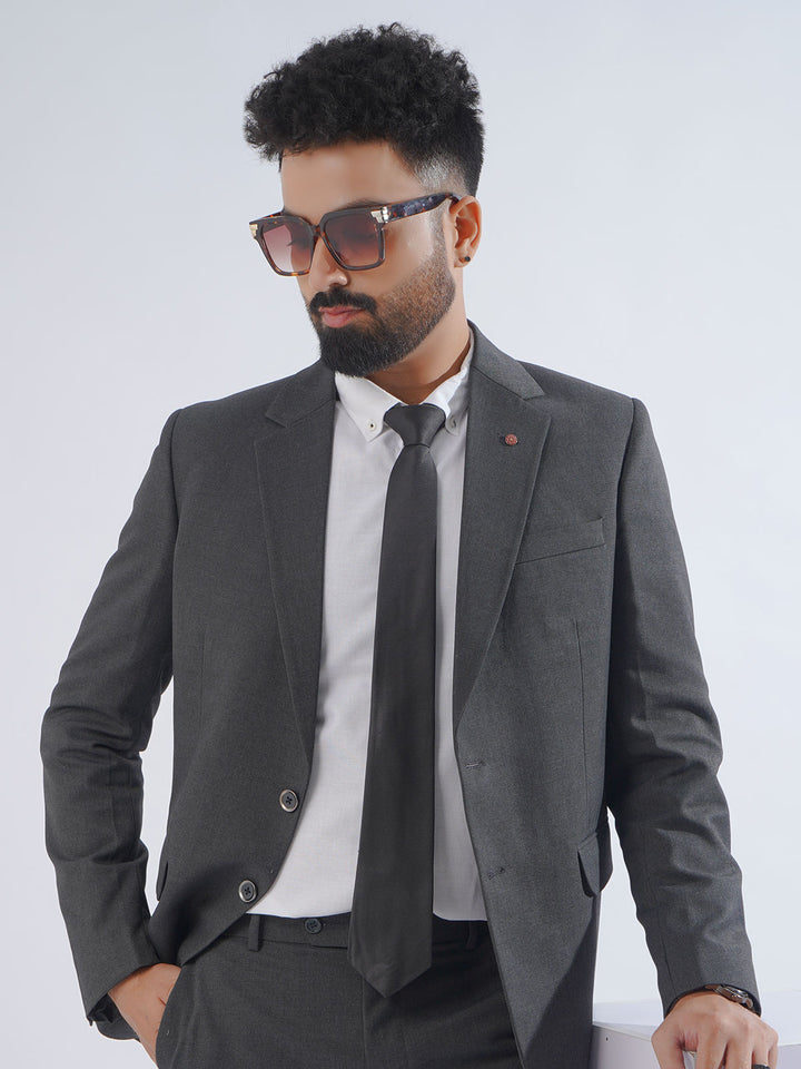 Grey Self Tailored Fit Two Piece Suit  (SF-029)