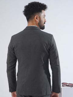 Grey Self Tailored Fit Two Piece Suit  (SF-029)