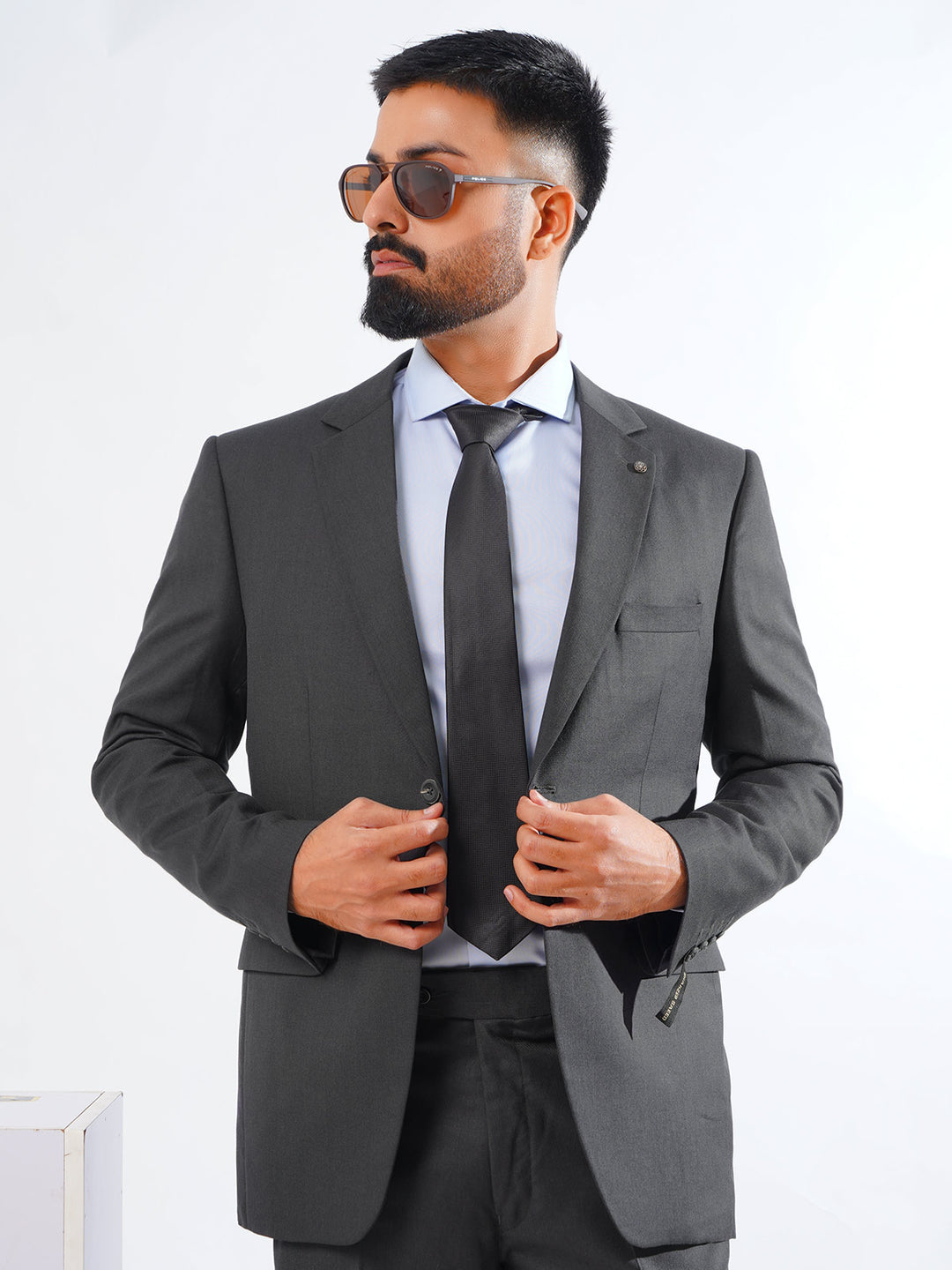 Charcoal Tailored Fit Two Piece Suit  (SF-033)