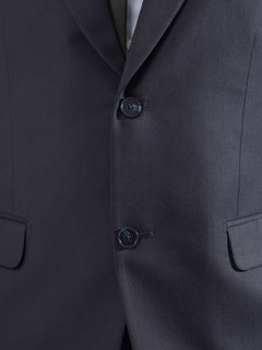 Navy Blue Plain Tailored Fit Two Piece Suit  (SF-034)