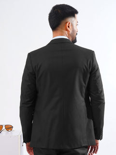 Black Self Tailored Fit Two Piece Suit  (SF-035)